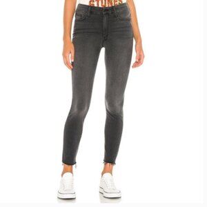 Mother Jean Womens 26 High Waisted Looker Ankle Fray Lighting Up Lanterns Gray